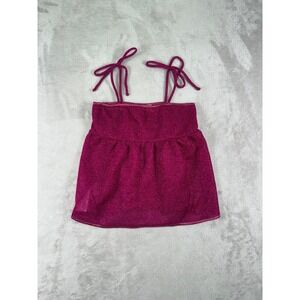 Oseree kids lumiere lame top in pink 4-6y